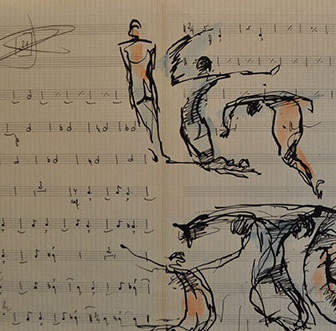 Milan Med's With Skipping-rope 39 x 50 Pastel for sale at the Milan Art Gallery in Downtown Fort Worth Texas