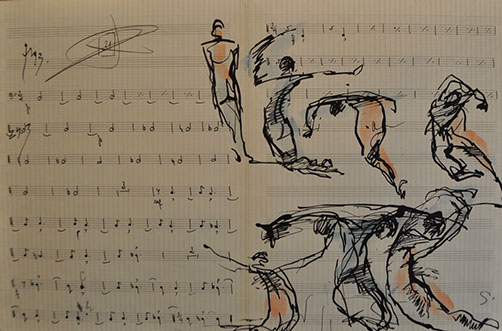 Milan Med's With Skipping-rope 39 x 50 Pastel for sale at the Milan Art Gallery in Downtown Fort Worth Texas