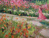 Henrietta Milan's Blue Bonnet 12 x 12 oil painting for sale at the Milan Art Gallery in Downtown Fort Worth Texas