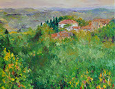 Henrietta Milan's Blue Bonnet 12 x 12 oil painting for sale at the Milan Art Gallery in Downtown Fort Worth Texas