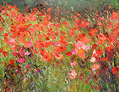 Henrietta Milan's Blue Bonnet 12 x 12 oil painting for sale at the Milan Art Gallery in Downtown Fort Worth Texas