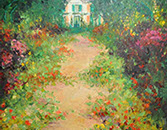 Henrietta Milan's Blue Bonnet 12 x 12 oil painting for sale at the Milan Art Gallery in Downtown Fort Worth Texas