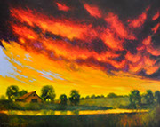 Thomas Stotts' Evening Relections 48 x 60&nbsp; for sale at the Milan Art Gallery in Downtown Fort Worth Texas