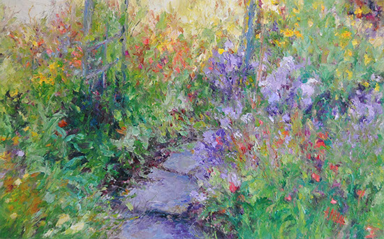 Henrietta Milan's Blue Bonnet&nbsp; 12 x 12 painting for sale at the Milan Art Gallery in Downtown Fort Worth Texas