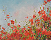 Henrietta Milan's Blue Bonnet 12 x 12 oil painting for sale at the Milan Art Gallery in Downtown Fort Worth Texas