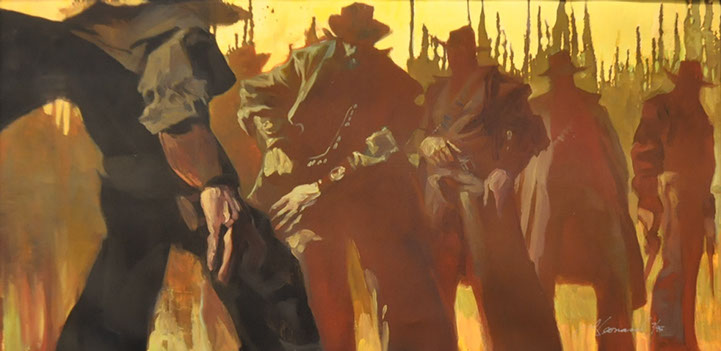 Gabe Leonard's Closers Only 24 x 36 oil painting for sale at the Milan Art Gallery in Downtown Fort Worth Texas