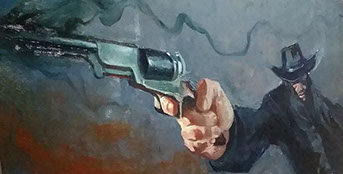 Gabe Leonard's Closers Only 24 x 36 oil painting for sale at the Milan Art Gallery in Downtown Fort Worth Texas