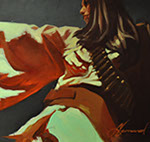 Gabe Leonard's I'm Not Asking (Original) 18 x 36 for sale at the Milan Art Gallery in Downtown Fort Worth Texas