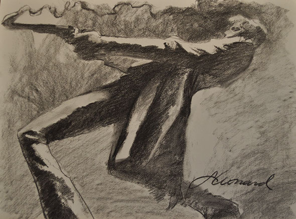 Gabe Leonard's Closers Only 24 x 36 oil painting for sale at the Milan Art Gallery in Downtown Fort Worth Texas