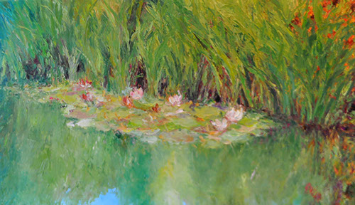 Henrietta Milan's Blue Bonnet&nbsp; 12 x 12 painting for sale at the Milan Art Gallery in Downtown Fort Worth Texas