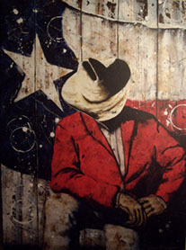 Chuck Middlekauff's Good 'ol Home Boy 40 x 30 oil painting for sale at the Milan Art Gallery in Downtown Fort Worth Texas