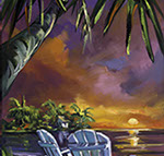 Steve Barton's Garden Falls 12 x 9 for sale at the Milan Art Gallery in Downtown Fort Worth Texas