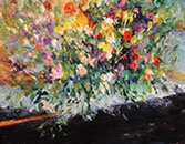 Henrietta Milan's Blue Bonnet 12 x 12 oil painting for sale at the Milan Art Gallery in Downtown Fort Worth Texas