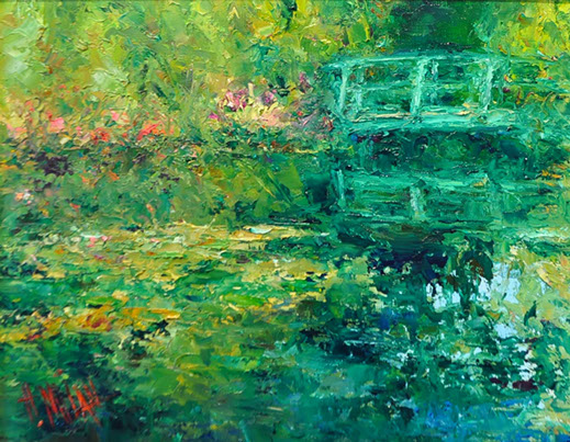 Henrietta Milan's Blue Bonnet&nbsp; 12 x 12 painting for sale at the Milan Art Gallery in Downtown Fort Worth Texas