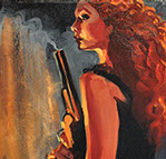 Gabe Leonard's Pardon My French Study 20 x 10 (Original) for sale at the Milan Art Gallery in Downtown Fort Worth Texas