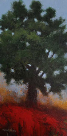 Thomas Stotts' Red Field 30 x 15 for sale at the Milan Art Gallery in Downtown Fort Worth Texas