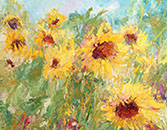 Henrietta Milan's Blue Bonnet 12 x 12 oil painting for sale at the Milan Art Gallery in Downtown Fort Worth Texas