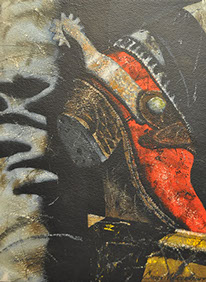 Chuck Middlekauff's Good 'ol Home Boy 40 x 30 oil painting for sale at the Milan Art Gallery in Downtown Fort Worth Texas