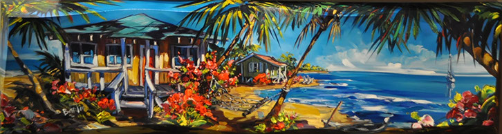 Charles Pabst's Distant Falls&nbsp; 60 x 48 oil painting for sale at the Milan Art Gallery in Downtown Fort Worth Texas