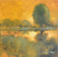 Thomas Stotts' Tranquility 16 x 40 for sale at the Milan Art Gallery in Downtown Fort Worth Texas