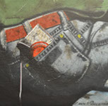 Chuck Middlekauff's Trick Rope 12 x 16 for sale at the Milan Art Gallery in Downtown Fort Worth Texas