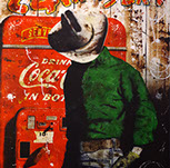 Chuck Middlekauff's Trick Rope 12 x 16 for sale at the Milan Art Gallery in Downtown Fort Worth Texas